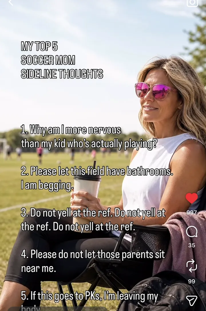Soccer Momster reel — My Top 5 Soccer Mom Sideline Thoughts